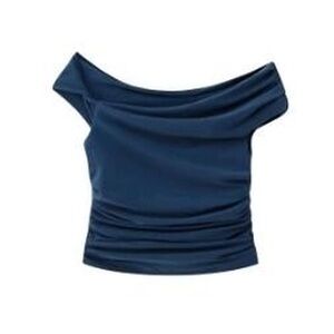 H&M Off-Shoulder Navy Blue Top